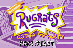 Rugrats I Gotta Go Party title screen for GameBoy Advance